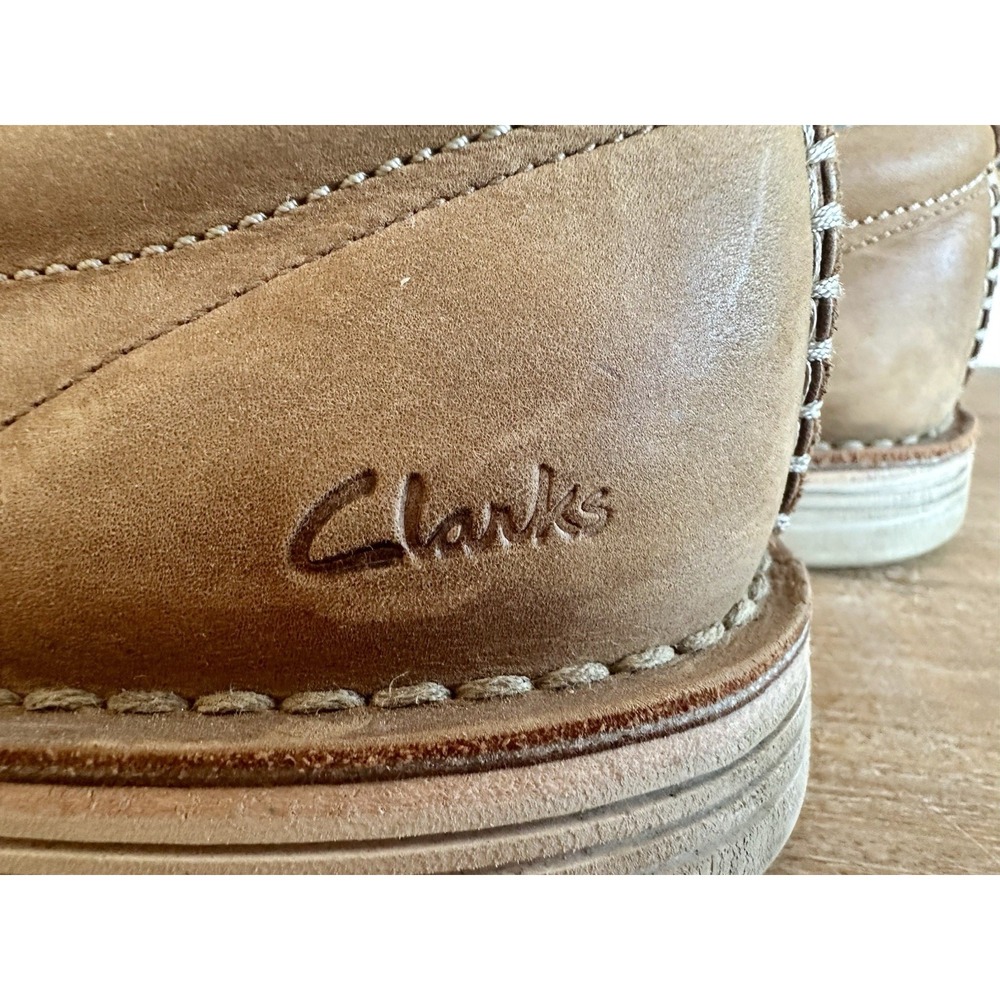 Mens Clarks Forge Vibe Tan Suede Leather Casual Oxford Shoes Size US 10 NICE! - Picture 6 of 9